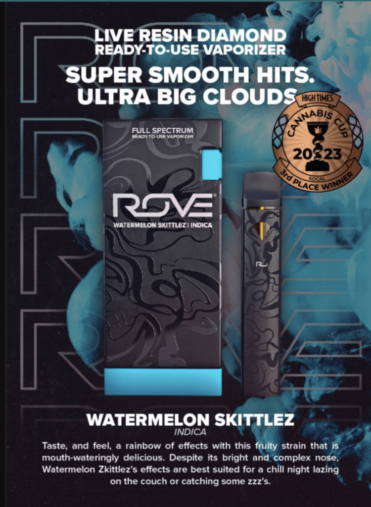Rove Watermelon skittlez disposable vape. Watermelon skittlez Rove Live resin disposable. Rove ready to use watermelon skittlez vape bar.